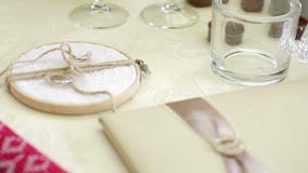 Two wedding rings on creative prop stock footage