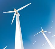 Two Wind Turbines Royalty Free Stock Photography Two Wind Turbines Royalty Free Stock Photography
