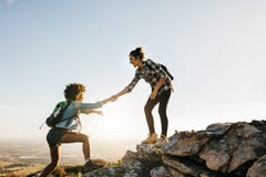 Two Young Women Hiking In Nature Stock Photography Two Young Women Hiking In Nature Stock Photography