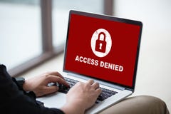 Twój dostęp zaprzecza na laptopu ekranu pojęciu, ochrona system bezpieczeństwa fotografia stock Twój dostęp zaprzecza na laptopu ekranu pojęciu, ochrona system bezpieczeństwa fotografia stock