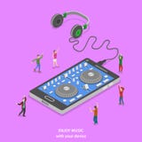 Tyck om det isometriska plana vektorbegreppet för musik vektor illustrationer Tyck om det isometriska plana vektorbegreppet för musik vektor illustrationer