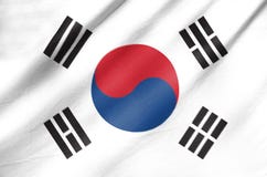 Tygflagga av Sydkorea royaltyfria foton Tygflagga av Sydkorea royaltyfria foton