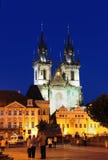Tyn Church At Night, Prague Old City Royalty Free Stock Photo