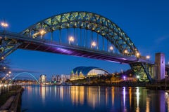 Tyne Bridge At Night Royalty Free Stock Images