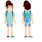 Type d'étudiant-jeune fille avec deux côtés illustration de vecteur Type d'étudiant-jeune fille avec deux côtés illustration de vecteur