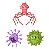 Types d'icônes drôles de bande dessinée de microbes dans la collection d'ensemble pour la conception Web pathogène d'actions de s illustration de vecteur Types d'icônes drôles de bande dessinée de microbes dans la collection d'ensemble pour la conception Web pathogène d'actions de s illustration de vecteur