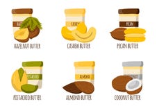 Types de beurre d'écrou illustration libre de droits Types de beurre d'écrou illustration libre de droits