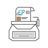 Typewriter icon vector sign and symbol isolated on white background, Typewriter logo concept stock illustration Typewriter icon vector sign and symbol isolated on white background, Typewriter logo concept stock illustration