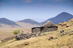 Typical house in Lesotho stock photos Typical house in Lesotho stock photos