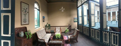 Typical Peranakan Architecture With Many Internal Windows And Wooden Building Materials Stock Photos Typical Peranakan Architecture With Many Internal Windows And Wooden Building Materials Stock Photos