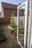 Typical Suburban Back Garden From UK Housing Estate. Royalty Free Stock Photos