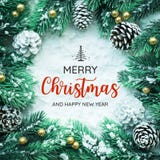 Typografi för GLAD JUL OCH för LYCKLIGT NYTT ÅR, text med julprydnaden royaltyfri fotografi Typografi för GLAD JUL OCH för LYCKLIGT NYTT ÅR, text med julprydnaden royaltyfri fotografi