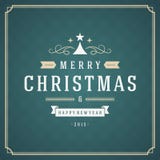 Typografiedekorationsgruß der frohen Weihnachten stock abbildung Typografiedekorationsgruß der frohen Weihnachten stock abbildung