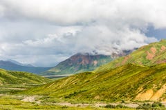 Typowy dzień w Alaska ` s Denali parku narodowym fotografia stock Typowy dzień w Alaska ` s Denali parku narodowym fotografia stock