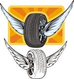 Tyre With Wings Royalty Free Stock Image