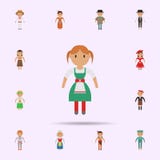 Tysk kvinnatecknad filmsymbol Universell upps?ttning av m?nniskor v?rlden runt f?r websitedesignen och utveckling, apputveckling stock illustrationer Tysk kvinnatecknad filmsymbol Universell upps?ttning av m?nniskor v?rlden runt f?r websitedesignen och utveckling, apputveckling stock illustrationer