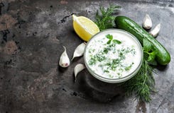 Tzatziki sauce herbs garlic cucumber royalty free stock photos Tzatziki sauce herbs garlic cucumber royalty free stock photos