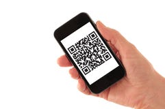 Téléphone intelligent avec le code de QR (factice)