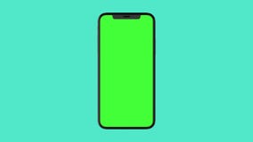 Téléphone intelligent d'isolement avec l'écran vert Photographie stock Téléphone intelligent d'isolement avec l'écran vert Photographie stock