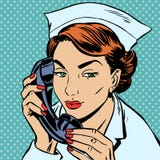 Téléphone parlant de réception d'infirmière illustration libre de droits Téléphone parlant de réception d'infirmière illustration libre de droits