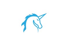 Tête d'Unicorn Horse pour l'illustration de conception de logo illustration stock Tête d'Unicorn Horse pour l'illustration de conception de logo illustration stock