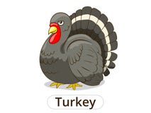 Türkei-Tierkarikaturillustration für Kinder Stockbilder Türkei-Tierkarikaturillustration für Kinder Stockbilder