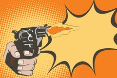 tła jaskrawy ilustracyjny pomarańcze zapas Ręki ludzie w stylu wystrzał sztuki i starych komiczek Broń w ręce ilustracja wektor tła jaskrawy ilustracyjny pomarańcze zapas Ręki ludzie w stylu wystrzał sztuki i starych komiczek Broń w ręce ilustracja wektor