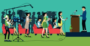 tło mikrofonów prasy konferencja odizolowane white ilustracja wektor tło mikrofonów prasy konferencja odizolowane white ilustracja wektor