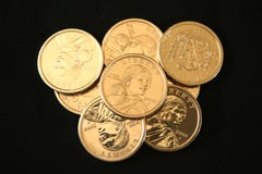 U.S. Gouden de Muntstukken van de Dollar royalty-vrije stock afbeeldingen U.S. Gouden de Muntstukken van de Dollar royalty-vrije stock afbeeldingen