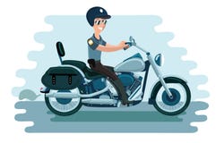 Ufficiale di polizia sul motociclo illustrazione vettoriale Ufficiale di polizia sul motociclo illustrazione vettoriale