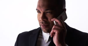 Ufny biznesmen opowiada na smartphone Zdjęcie Stock