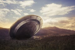 UFO crashing on a valley