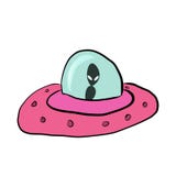 ufo med en främmande insida, vektor illustrationer ufo med en främmande insida, vektor illustrationer
