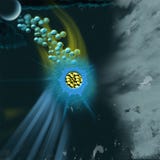 UFO und Mond lizenzfreie abbildung UFO und Mond lizenzfreie abbildung