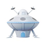 Ufo изолированный на белой предпосылке перевод 3d иллюстрация вектора Ufo изолированный на белой предпосылке перевод 3d иллюстрация вектора