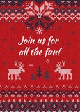 Ugly sweater Christmas party invite. Knitted background pattern stock illustration Ugly sweater Christmas party invite. Knitted background pattern stock illustration