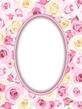 Uitstekend kader met roze en witte rozen. royalty-vrije illustratie Uitstekend kader met roze en witte rozen. royalty-vrije illustratie