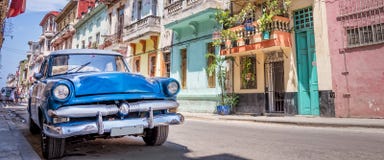 Uitstekende klassieke Amerikaanse auto in Havana Cuba stock afbeelding Uitstekende klassieke Amerikaanse auto in Havana Cuba stock afbeelding