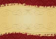 Uitstekende Rode en Gouden decoratieve banner stock illustratie Uitstekende Rode en Gouden decoratieve banner stock illustratie