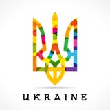 Ukraine emblem colored bubbles and text vector illustration Ukraine emblem colored bubbles and text vector illustration
