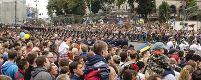 Ukraine, Kiev, August 24, 2016. Military parade dedicated to the Independence Day of Ukraine.