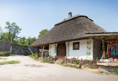 Ukrainian hut at Museum of Khortitsa royalty free stock photo Ukrainian hut at Museum of Khortitsa royalty free stock photo
