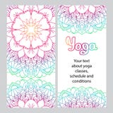 Ulotka dla joga Barwiony dekoracyjny mandala ilustracja wektor Ulotka dla joga Barwiony dekoracyjny mandala ilustracja wektor