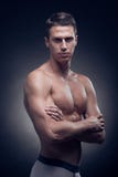 Um homem adulto novo, Caucasian, modelo da aptidão, corpo muscular, sh imagem de stock royalty free Um homem adulto novo, Caucasian, modelo da aptidão, corpo muscular, sh imagem de stock royalty free