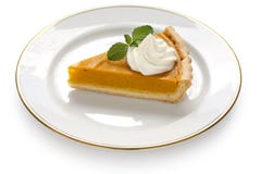 Uma fatia de torta de abóbora imagem de stock Uma fatia de torta de abóbora imagem de stock