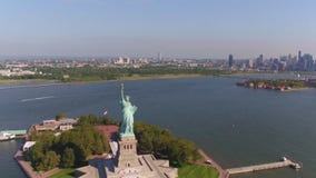 Uma vista encantador da estátua da liberdade em New York filme Uma vista encantador da estátua da liberdade em New York filme