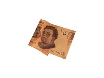 Uma única conta dobrada do peso mexicano 500 isolada no fundo branco fotos de stock Uma única conta dobrada do peso mexicano 500 isolada no fundo branco fotos de stock