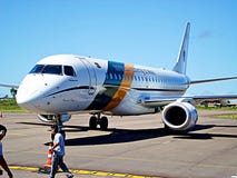 Un aereo brasiliano dell'aeronautica fotografia stock Un aereo brasiliano dell'aeronautica fotografia stock