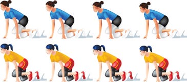 Un atleta femminile di atletica pronto a funzionare royalty illustrazione gratis Un atleta femminile di atletica pronto a funzionare royalty illustrazione gratis