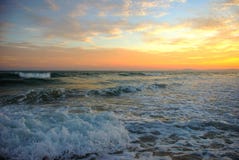 Un bello tramonto sulla spiaggia di San Carlos Sonora fotografia stock libera da diritti Un bello tramonto sulla spiaggia di San Carlos Sonora fotografia stock libera da diritti